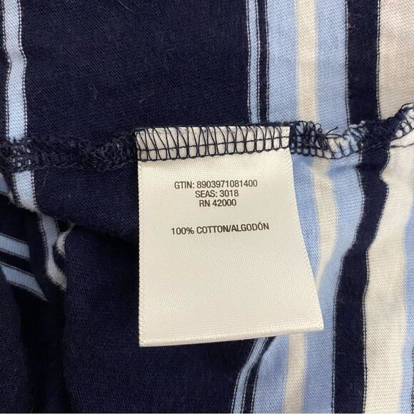 Basic Editions Striped Short Sleeve Tee Navy Combo L - Picture 5 of 6